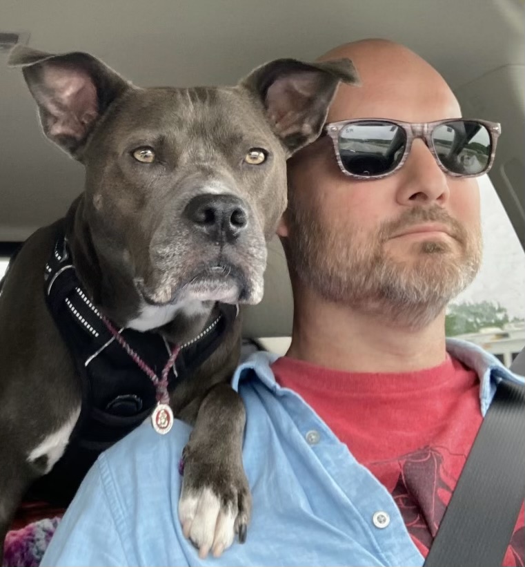 Mr. Tim with his dog